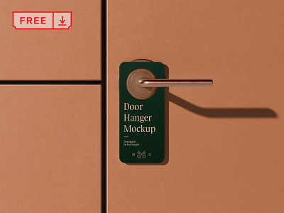 Free Door Hanger Mockup branding design doorhanger download free hotel identity logo mockup psd