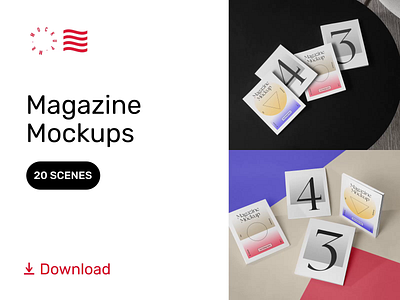 Magazine Mockups Vol. 1 branding cover design download identity illustration magazine mockup mockups psd template typography