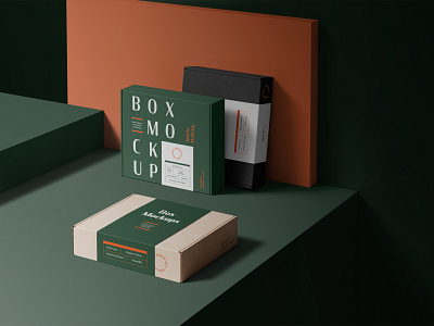 Box Mockups PSD scene box branding design download identity logo mockup mockups packaging psd template typography