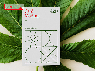 Free Card with Leaf Mockup