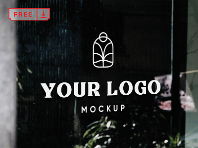 Window PSD Mockup branding design download free freebie identity logo psd sign store template typography window