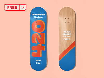 Free Skateboard Mockup