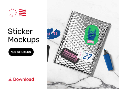 Sticker Mockups branding design download glued identity logo mockup mockups paper psd sticker template typography