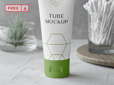 Free Tube PSD Mockup mockup freebie free typography design logo branding cosmetic tube identity psd download