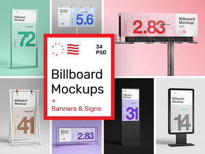 Billboard Mockups ad billboard branding bundle design download identity logo mockup mockups psd template typography