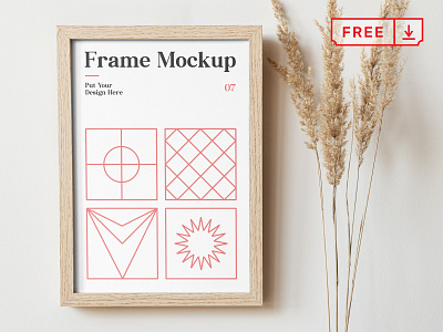 Free Frame on the Wall Mockup branding design download free freebie identity illustration mockup psd template typography