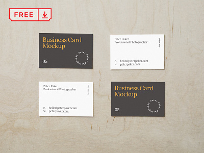 Free Scattered Business Card Mockup