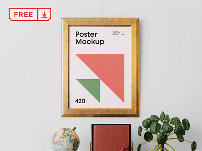 Free Poster Mockup branding design download frame free freebie identity illustration logo mockup mockups poster psd template typography