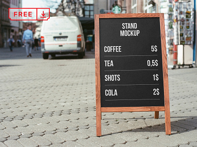 Free Stand on Street Mockup