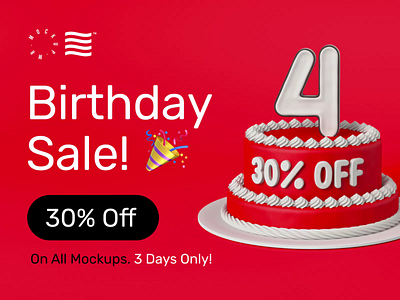 Birthday SALE! 🎉 birthday branding bundle design download identity logo mockups psd sale template typography