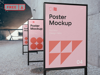 Free Triple Poster Mockup branding design download identity illustration logo mockup mockups poster psd template typography