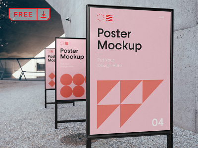 Free Triple Poster Mockup