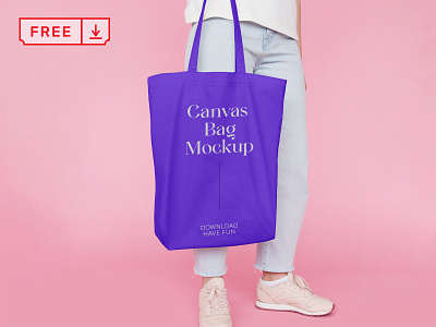 Canvas Bag with Jeans Mockup