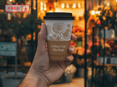 Free Paper Takeaway Cup Mockup