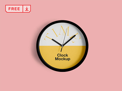 Free Rounded Clock Mockup branding clock design download free freebie identity logo mockup mockups psd template typography