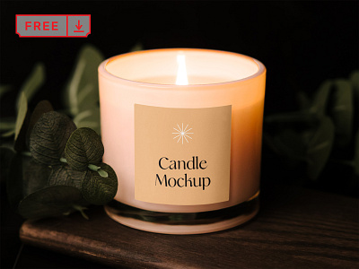 Free Branded Candle Mockup branding candle design download free freebie identity logo mockup mockups psd template typography