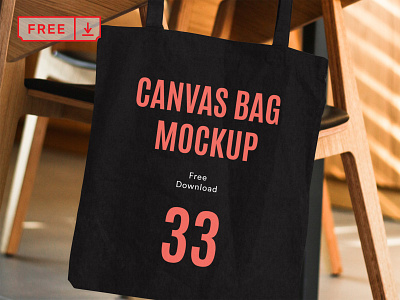 Free Canvas Bag on Chair Mockup