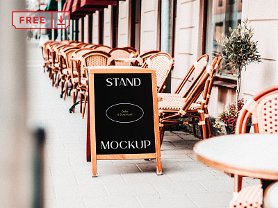 Free Simple Restaurant Stand Mockup bar branding design download free freebie identity logo mockup mockups psd restaurant stand template typography