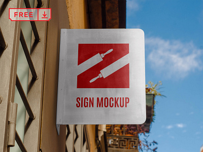 Free Hanging Metal Sign Mockup branding design download free freebie identity logo mockup mockups psd restaurant shop sign template typography