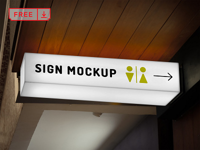 Free Light Sign Mockup branding design download free freebie identity logo mockup mockups psd sign template typography wayfinding