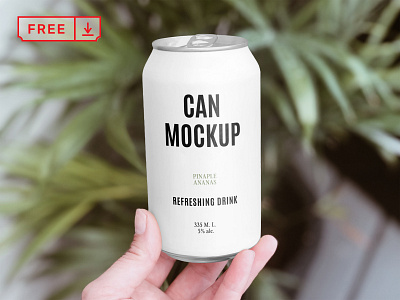 Free Aluminium Can Mockup beverage branding can design download free freebie identity label logo mockup mockups psd template typography