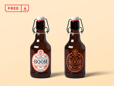 Beer Bottle Mockup beer bottle branding download free freebie identity mockups psd stationery typography