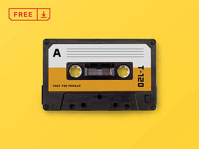 Cassette Tape Mockup branding cassette cassettetape download free freebie identity mockups psd retro stationery typography