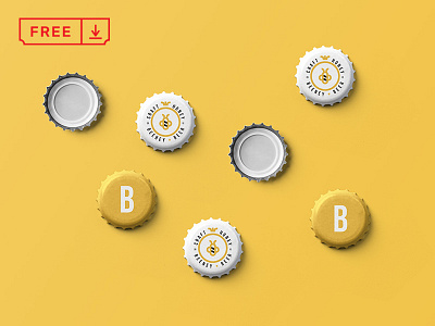 Beer Cap Mockup beer beer cap branding bundle design download font free freebie icon identity logotype mockup psd stationery template typography