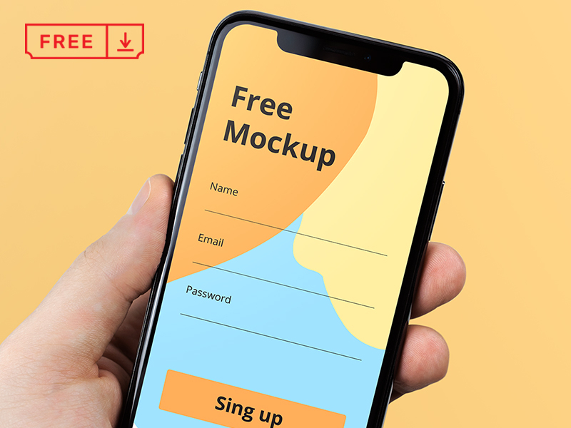 Download iPhone X In Hand Mockup by Mr.Mockup™ on Dribbble