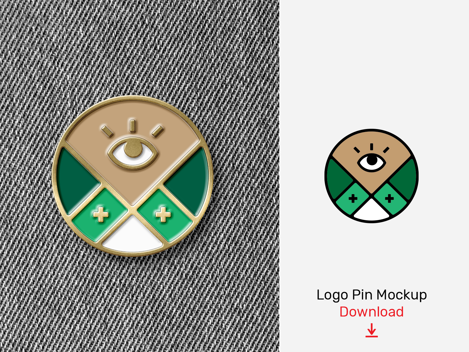 Logo enamel pin mockup free Idea