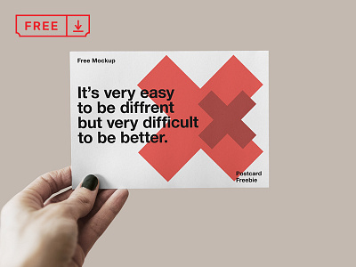 Free Postcard Mockup hand card postcard brand free branding design psd identity mockup download typography logotype template font bundle icon freebie