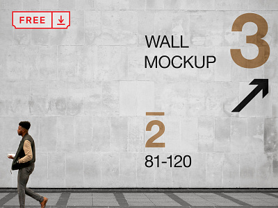 Wall PSD Mockup ad bundle design download font free freebie icon identity logotype mockup mural psd template typography wall