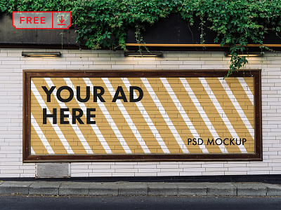 Advertising Billboard Mockup ad advertisement billboard branding download free freebie identity mockups psd stationery typography