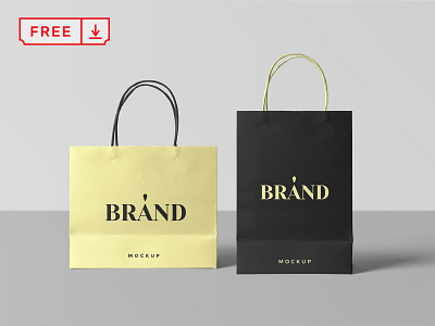 Paper Shopping Bags Mockup bags branding download free freebie identity mockups paper paperbags psd shopping stationery typography