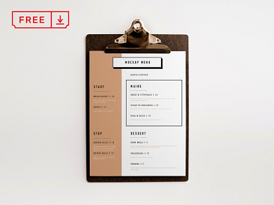 Clipboard Menu Mockup