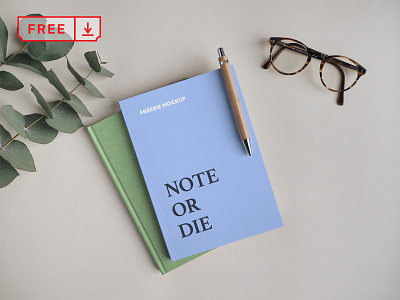 Notebook with Pen Mockup design download font free illustration logo notebook pen print psd template typography