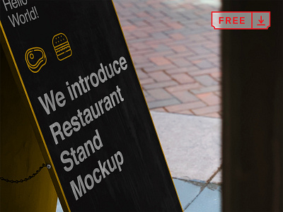 Restaurant Stand PSD Mockup branding download font free freebie illustration mockups psd restaurant stand stationery