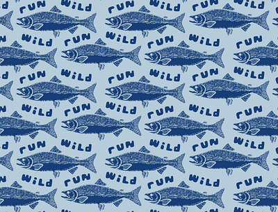 Run Wild badge badge design branding branding design design fish illustration logo logo design pattern rivers salmon wild wilderness