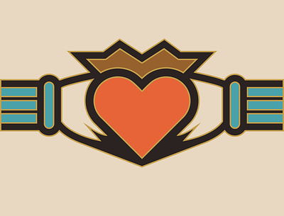 Claddagh badge badge design brand identity design branding branding design claddagh design hands heart icon illustration ireland irish logo logo design vector