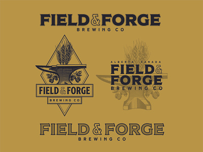 Field & Forge Brewing Brand Identity anvil badge badge design beer beer branding brand brand identity design branding branding design brewery craft craft beer design field forge illustration logo logo design typography