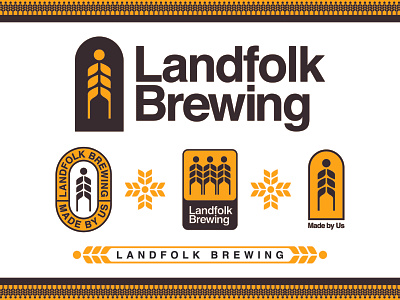 Landfolk Brewing Brand Identity badge beer beer branding brand identity design branding branding design brewery brewery branding brewery logo craft craft beer craftbeer design folk illustration land logo logo design typography