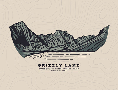 Tombstone Territorial Park Illustration branding canada climbing design grizzly hiking illustration lake logo mountain mountaineering mountains nature outdoors vector wilderness yukon