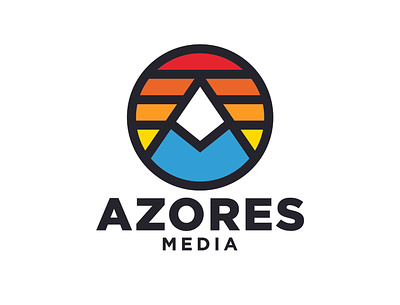 Azores Media Logo badge design branding branding design design icon illustration logo logo design typography vector