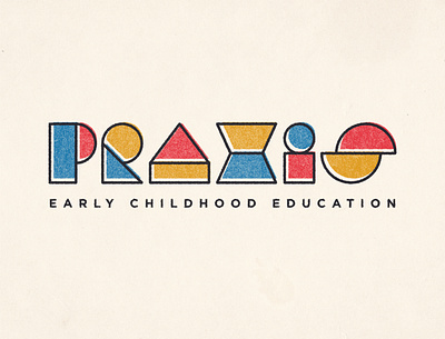 PRAXIS Early Childhood Education Brand Identity badge badge design brand identity design branding branding design daycare design education geometric illustration logo logo design shapes students typography
