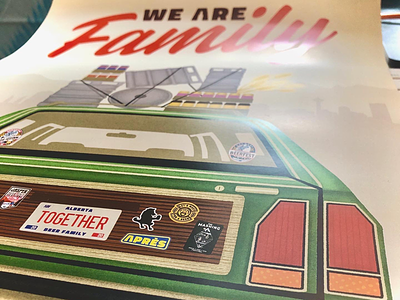 “We Are Family” Poster for Alberta Beer Festivals beer brewery craft beer design family festival graphic design illustration poster station wagon