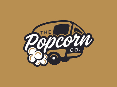 The Popcorn Co. Brand Identity (Red Deer, AB) brand identity design branding branding design illustration logo logo design popcorn trailer typography