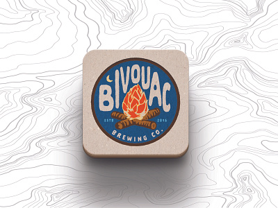 Bivouac Brewing Co. - Fire Illustration badge beer branding branding design craftbeer design fire hops illustration logo typography