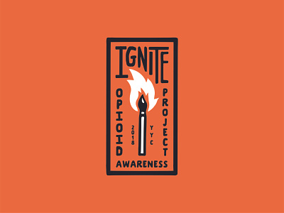 Ignite - Opioid Awareness Project badge branding branding design illustration logo matchbox matches typography