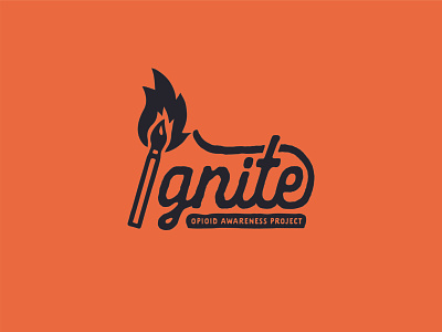 Ignite - Opioid Awareness Project badge badge design branding branding design illustration logo matchbox matches typography