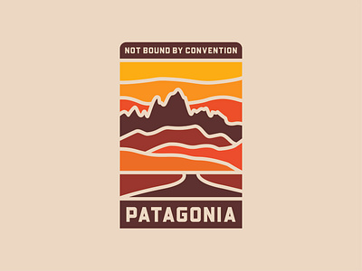 Not Bound By Convention - Concept for Patagonia badge branding branding design design illustration logo patagonia typography